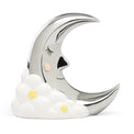 Sweet Dreams Silverplated Porcelain Moon Coin Bank